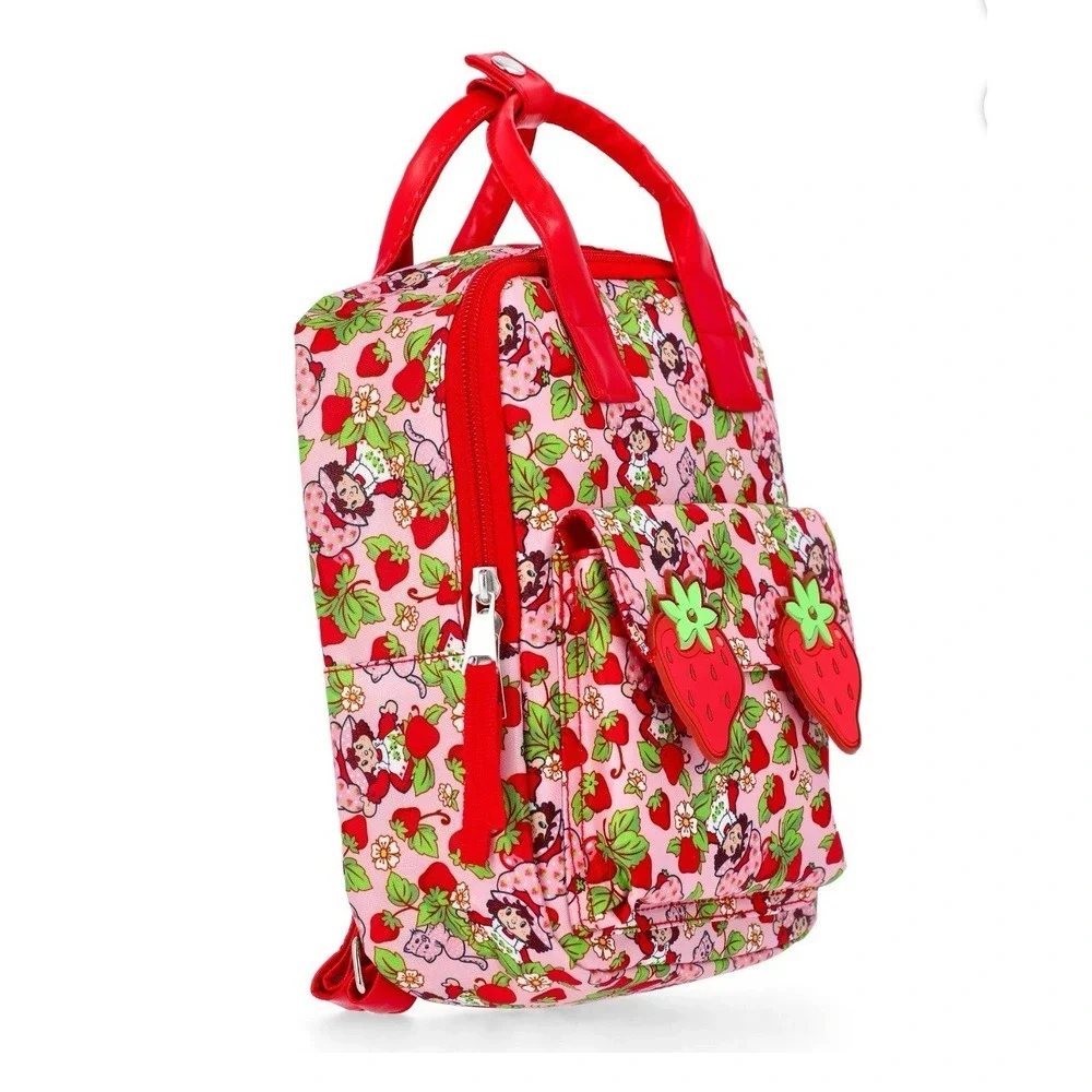 The World Of‎ Strawberry Shortcake Mini Backpack Pink Red Cat All Over Print NEW